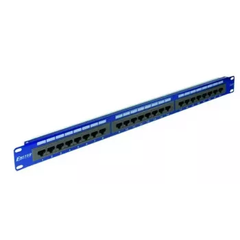 EMITERNET 19 palcov 24-port Cat.6 UTP patch panel s integrovanou policou, 1U, modrý DCN/PPFA-951K-248-C6