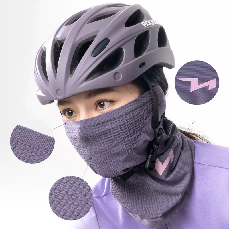 ROCKBROS LFA23 dámsky termo nákrčník na bicyklovanie – fialový