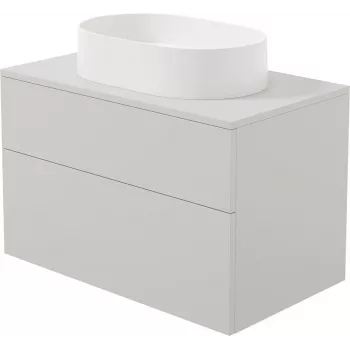 DEANTE nástenná skrinka pod umývadlo s integrovaným granitovým umývadlom 55x35 cm vysoký lesk biela