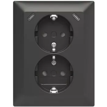 ABB Safety+ USB dvojzásuvka s 2x USB-C, 15W, podomietková, polarwhite 2TKA00006192
