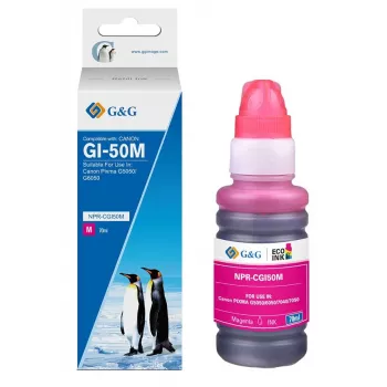 G&G doplňovacia fľaša Canon GI-50 magenta (70 ml) – pigmentový atrament, 3404C001 kompatibilná