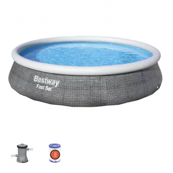 Bestway Fast Set 57376 nafukovací bazén okrúhly 7.340 L sivá