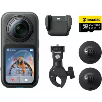 Insta360 X6 360-stupňová akčná kamera, moto balenie, 8K, čierna