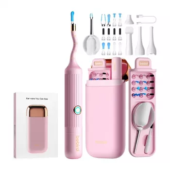 BEBIRD EarSight Plus Pink 5MP WLAN otoskop s 6-osovým gyroskopom, IP67 objektív, USB-C