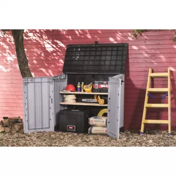 KETER záhradný a balkónový box MIDI SIVO-ČIERNA 132x71,5x113,5cm