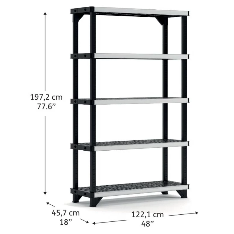 KETER regál s 5 policami Fused 122,1x45,7x197,2cm čierna