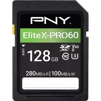 PNY EliteX-PRO60 flash pamäťová karta 128GB Video Class V60 UHS-II U3 Class10 MicroSDXC