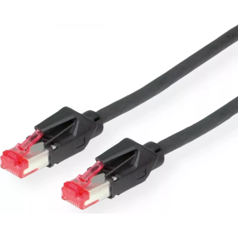 Dätwyler 21.05.0005 Cat 6 S/FTP patch kábel, RJ-45 konektor samec na RJ-45 konektor samec, 0,5 m, čierna, LSZH, 10 Gbps