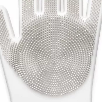 MERY silikónové čistiace rukavice 2 ks 34,5x15,5x2,6cm svetlosivá