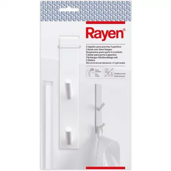 RAYEN vešiak na dvere / 2 háčiky / biela