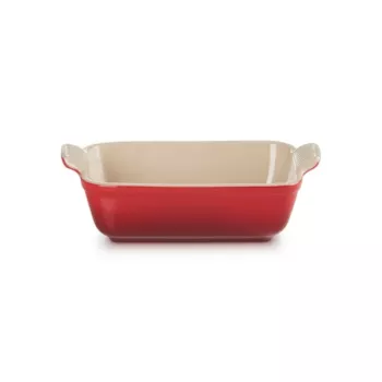 LE CREUSET obdĺžniková zapekacia forma Heritage kamenina 19x14cm / 1,1L červená