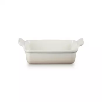 Le Creuset obdĺžniková Heritage kameninová zapekacia forma 19x14cm / 1,1L biela