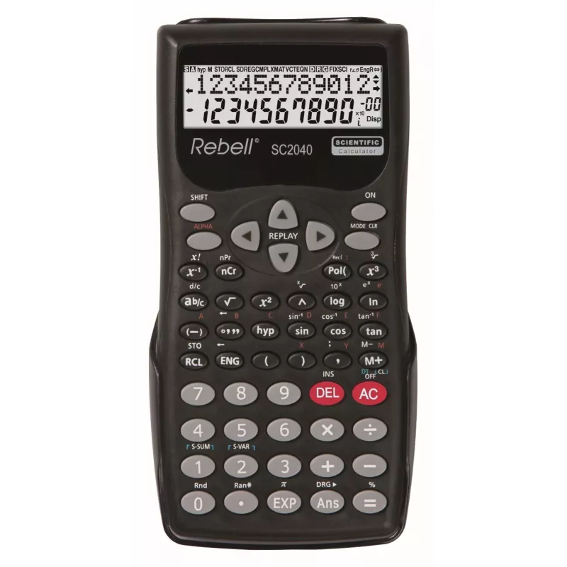 REBELL RE-SC2040 BX vedecká kalkulačka, 240 funkcií, 2-riadkový LCD, čierna
