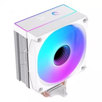 Rampage Octagon B70 vzduchový chladič CPU, 120 mm ARGB, zobrazenie teploty, biely