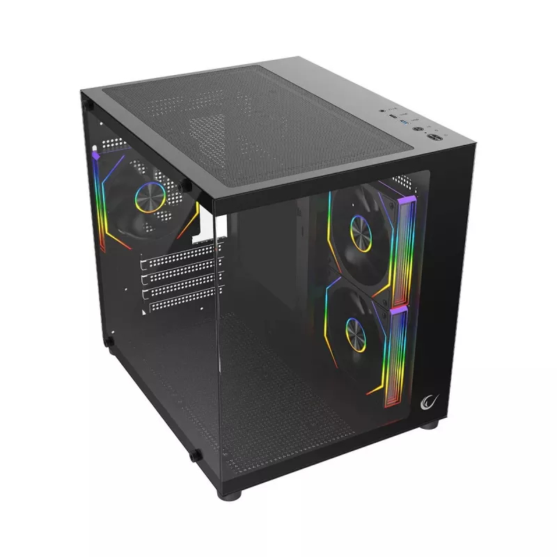 Rampage LUMID PC skriňa M-ATX 3x ventilátor ARGB čierna