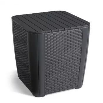 KETER Záhradný stôl/úložný box Luzon Flat Wicker, sivý