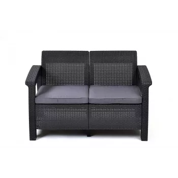 KETER Záhradná pohovka Doppel-Corfu Love Seat sivá