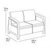 KETER Záhradná pohovka Doppel-Corfu Love Seat sivá