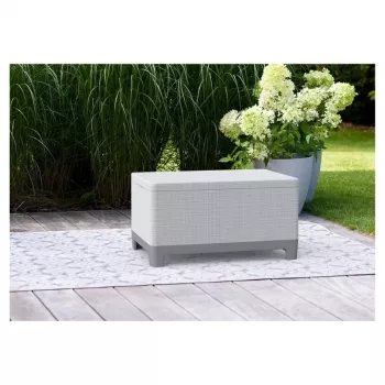 KETER Záhradný stôl/úložný box Scandi Storage Table svetlosivý/tmavosivý