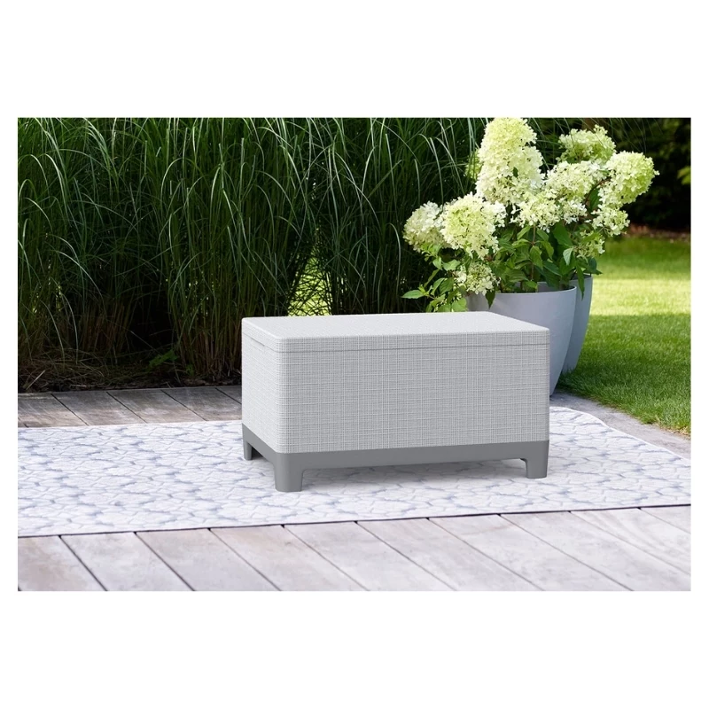 KETER Záhradný stôl/úložný box Scandi Storage Table svetlosivý/tmavosivý