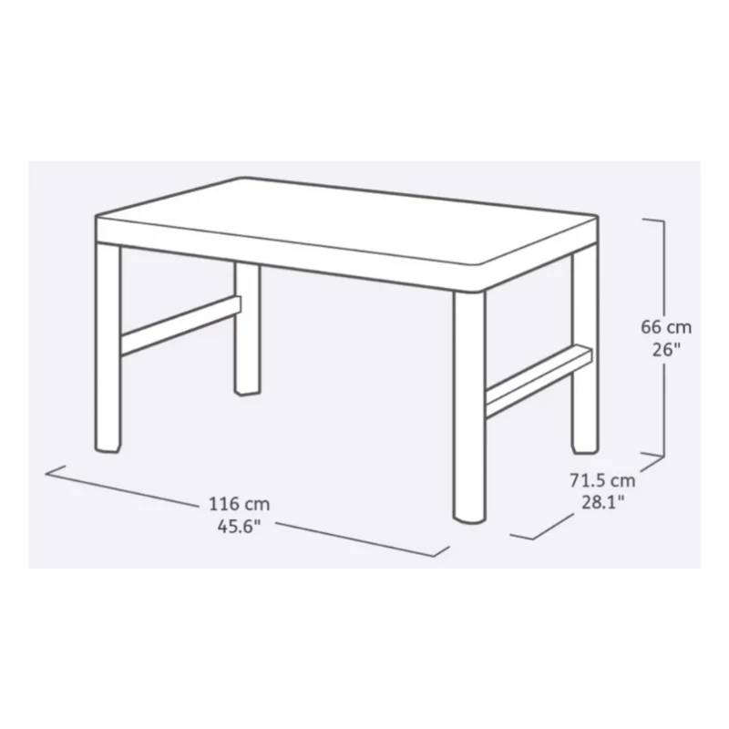 KETER Záhradný stôl Lyon Table Rezolith (2 konfigurácie) béžový