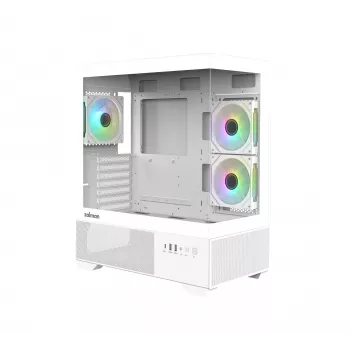 Zalman CHRONIX V2 White ATX Mid Tower PC skriňa s 3 x 120mm ARGB ventilátormi, bočnicou z tvrdeného skla