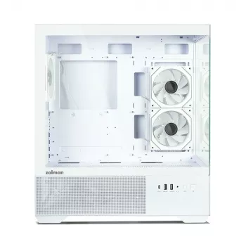Zalman CHRONIX V2 White ATX Mid Tower PC skriňa s 3 x 120mm ARGB ventilátormi, bočnicou z tvrdeného skla