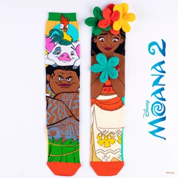 MADMIA detské podkolienky ponožky Vaiana Moana 2 kvety 3D Maui Disney / Md026