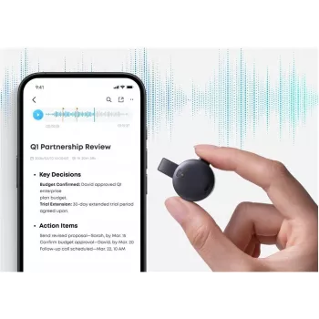 Anker Soundcore Work 64GB čierny bezdrôtový diktafón s AI potlačením šumu (D3200G12)