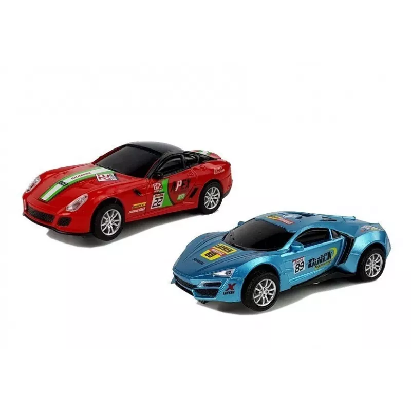 LEAN TOYS pretekárska dráha 2 autá Top Turbo svetlá 7,6 m dlhá