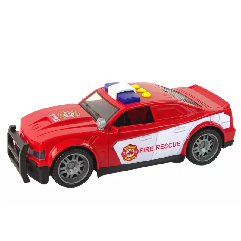LEAN TOYS hasičské auto 1:14 so svetlom a zvukom, červené