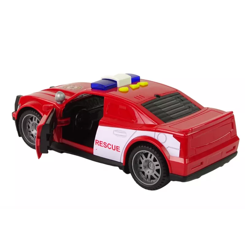 LEAN TOYS hasičské auto 1:14 so svetlom a zvukom, červené