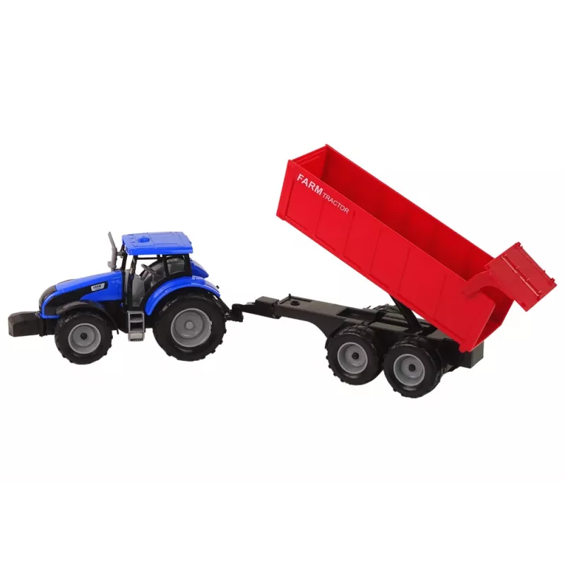 LEAN TOYS traktor s prívesom poľnohospodárske vozidlo farma modrý