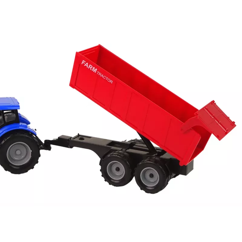 LEAN TOYS traktor s prívesom poľnohospodárske vozidlo farma modrý