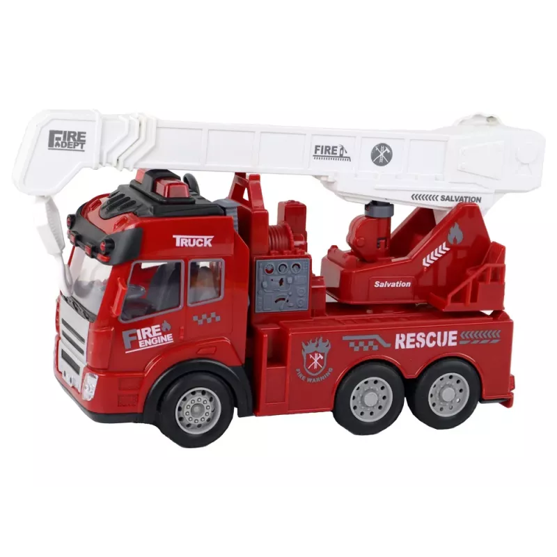 LEAN TOYS hasičské auto s žeriavom diaľkovo ovládaný model