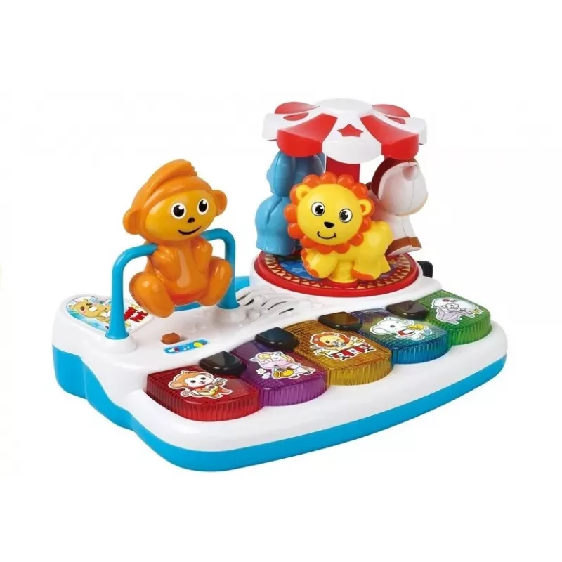 LEAN TOYS farebný klavír so zvieratkami pre batoliatá