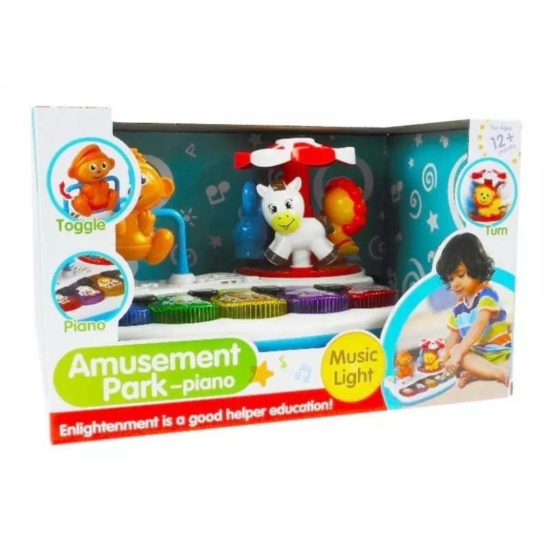 LEAN TOYS farebný klavír so zvieratkami pre batoliatá