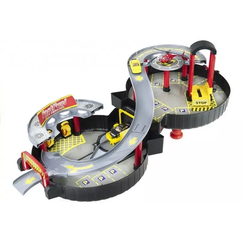 LEAN TOYS parkovací dom auto garáž kufrík Circle dvojpodlažný
