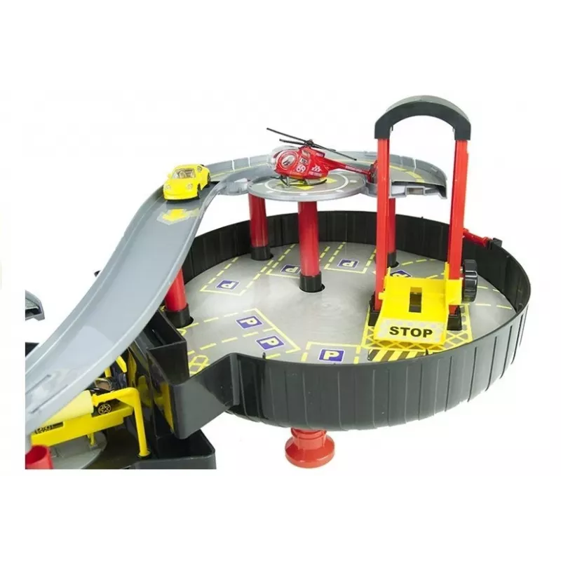 LEAN TOYS parkovací dom auto garáž kufrík Circle dvojpodlažný
