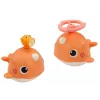 LEAN TOYS hračka do kúpeľa veľryba 3 hroty oranžová