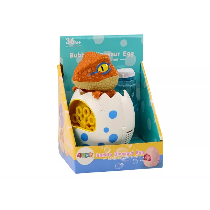 LEAN TOYS stroj na bubliny dinosaurus v tekutom vajíčku