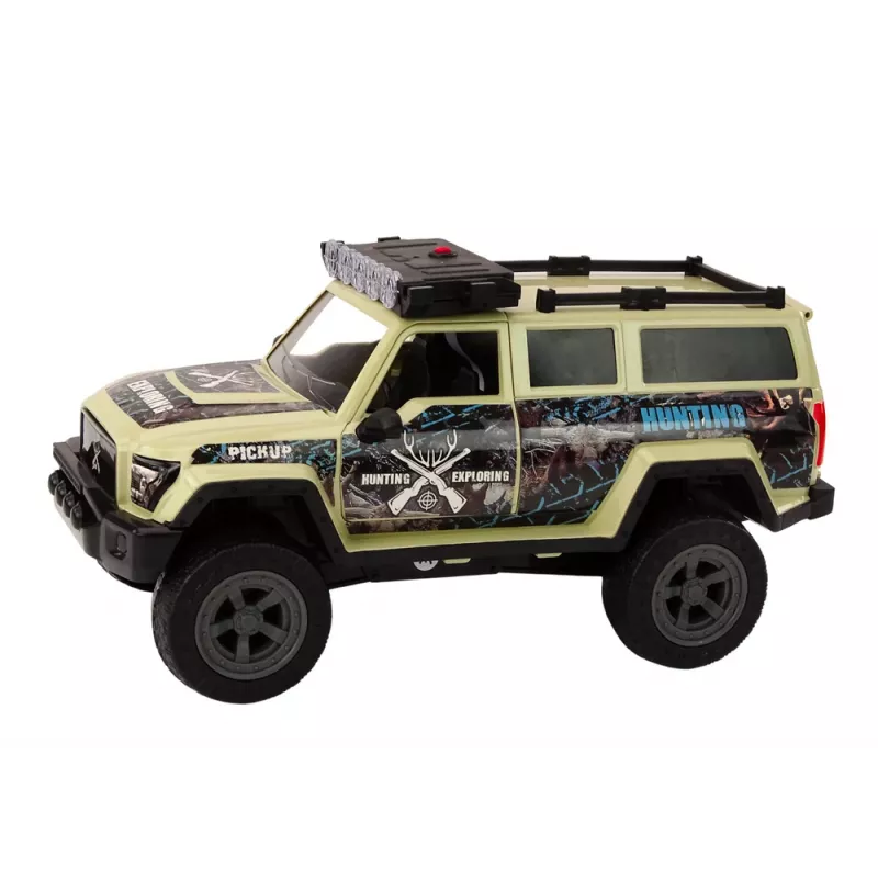 LEAN TOYS offroad lovecké auto Hunter Bear so svetlom a zvukom béžová