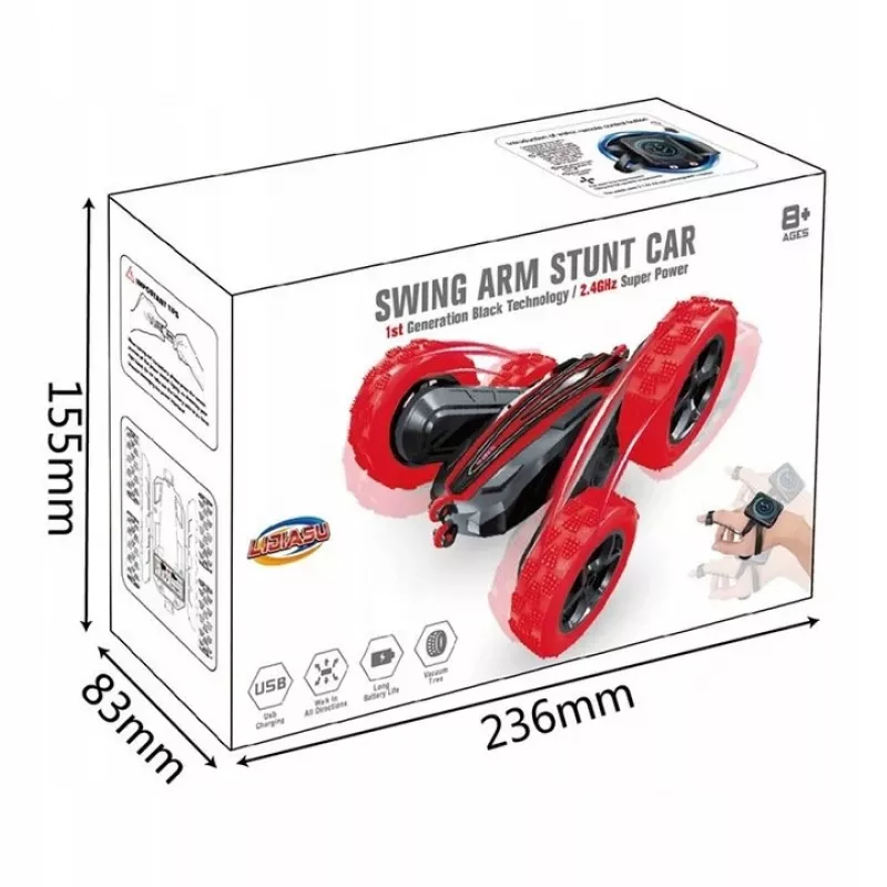 LEAN TOYS Twister stunt auto ovládanie gestami diaľkový ovládač modrá