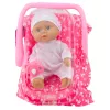 LEAN TOYS bábika v prenosnej taške s pyžamom, čiapkou a cumlíkom, ružová