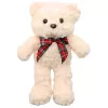 LEAN TOYS plyšový maskot maznáčik medvedík s mašľou biela 30 cm