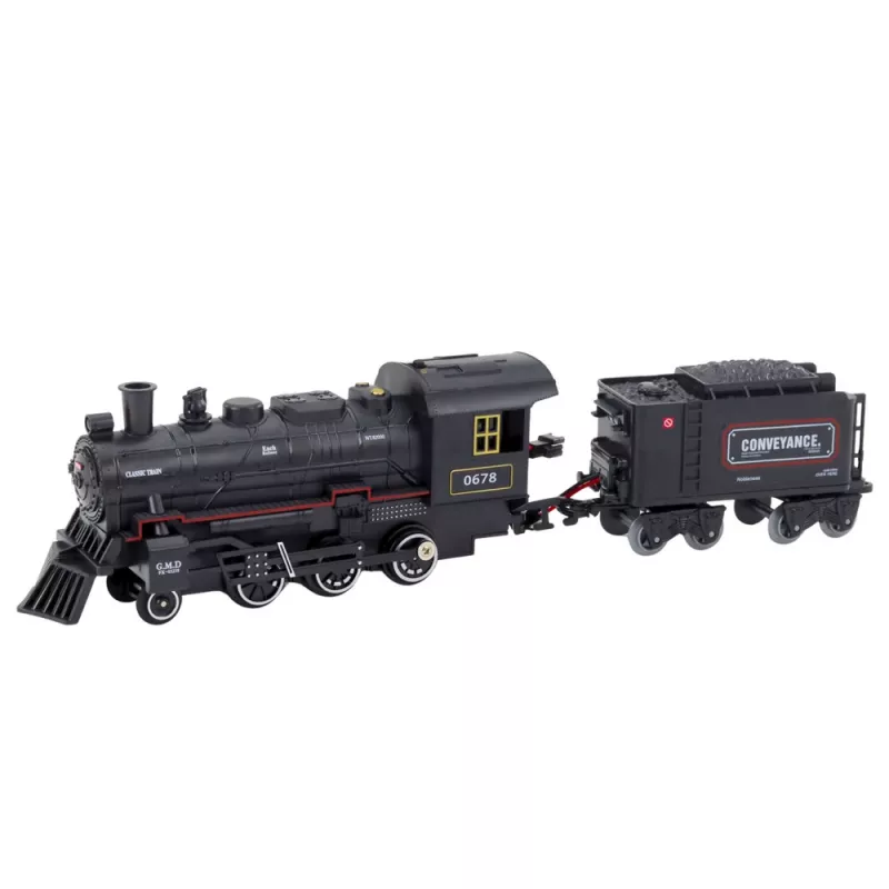 LEAN TOYS klasický elektrický vláčik s diaľkovým ovládaním, svetlami, zvukmi a dymom