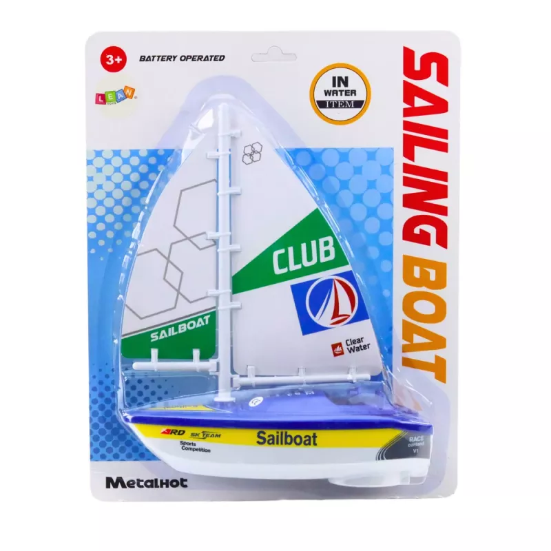 LEAN TOYS plachetnica vodná loď na batérie turbínový pohon modrá