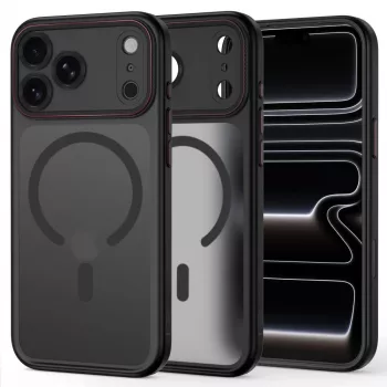 TECH-PROTECT MAGCAM MAGSAFE IPHONE 17 PRO / 18 PRO MATNÁ ČIERNA/ČERVENÁ