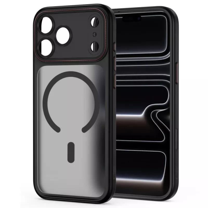 TECH-PROTECT MAGCAM MAGSAFE IPHONE 17 PRO / 18 PRO MATNÁ ČIERNA/ČERVENÁ