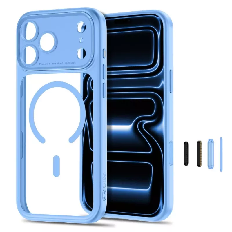 TECH-PROTECT MAGPEAK MAGSAFE CC IPHONE 17 PRO / 18 PRO SVETLOMODRÁ/TRANSPARENTNÁ